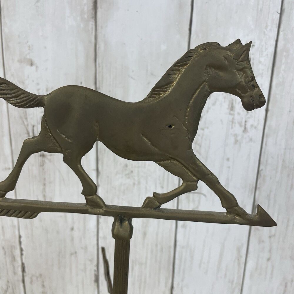 VTG 1981 Seymour Mann Brass Tabletop Weathervane Horse Trotting Equestrian 16.5” - Picture 6 of 9